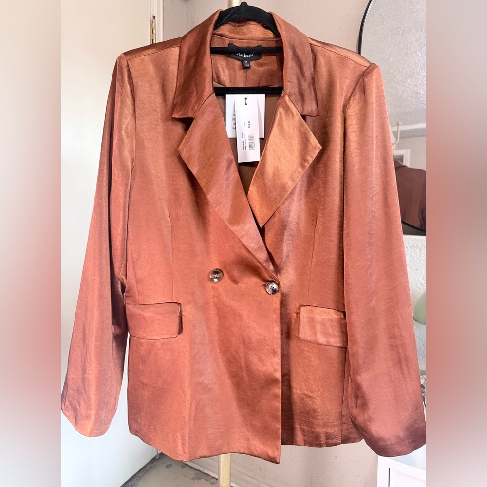 NWT - Aakaa Shimmering Bronze Blazer - Size M